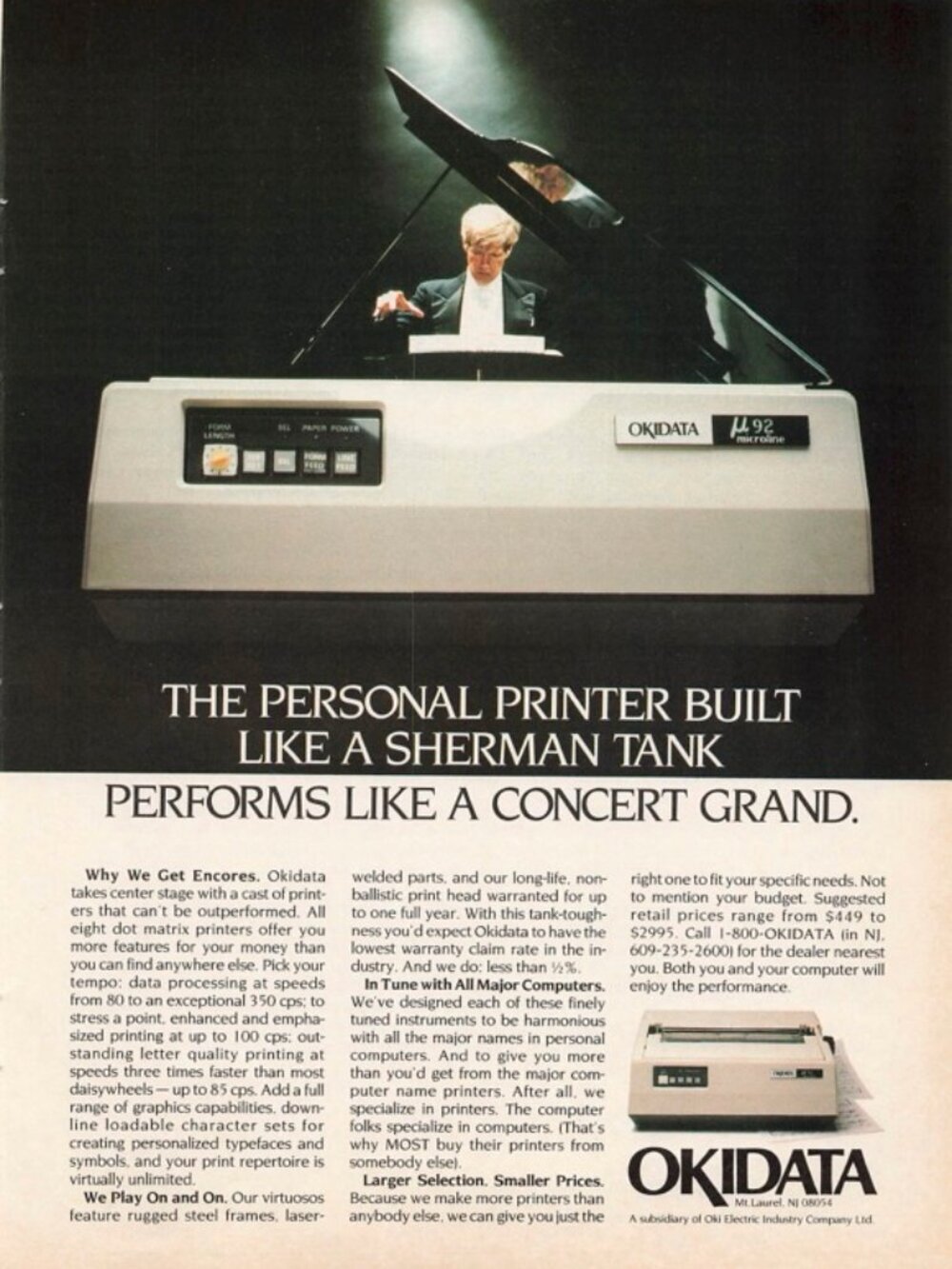 1983 Okidata Printer Vintage Print Ad Dot Matrix Printer 80s Computers Tech